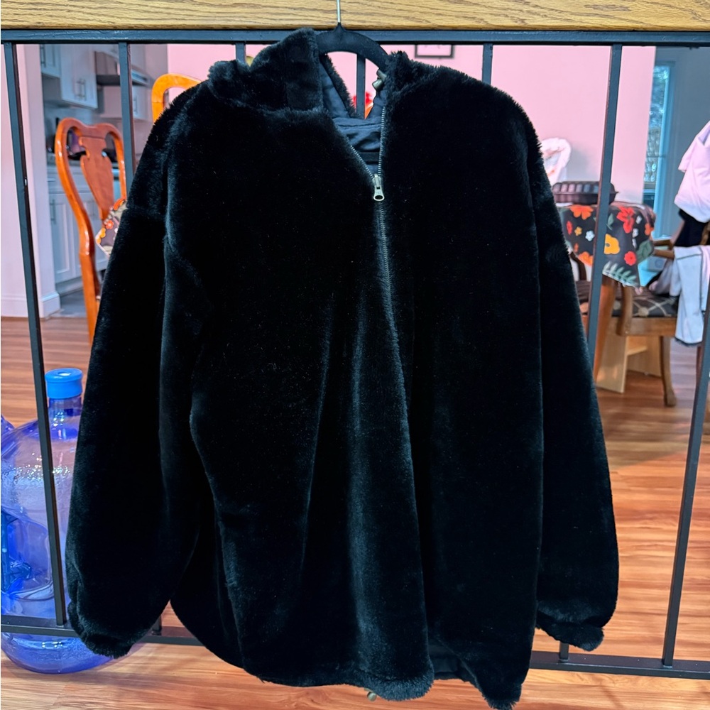 Black Faux Fur Jacket